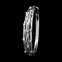 14K White Gold Estate Diamond Bangle