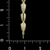 18K Yellow Gold Estate Ruby and Diamond Bracelet