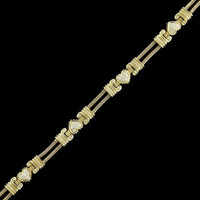 14K Yellow Gold Estate Diamond Heart Bracelet