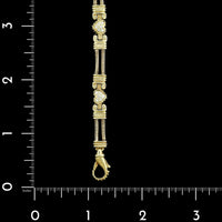 14K Yellow Gold Estate Diamond Heart Bracelet