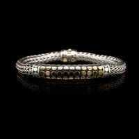 John Hardy Sterling Silver and 18K Yellow Gold Estate Dot Bracelet