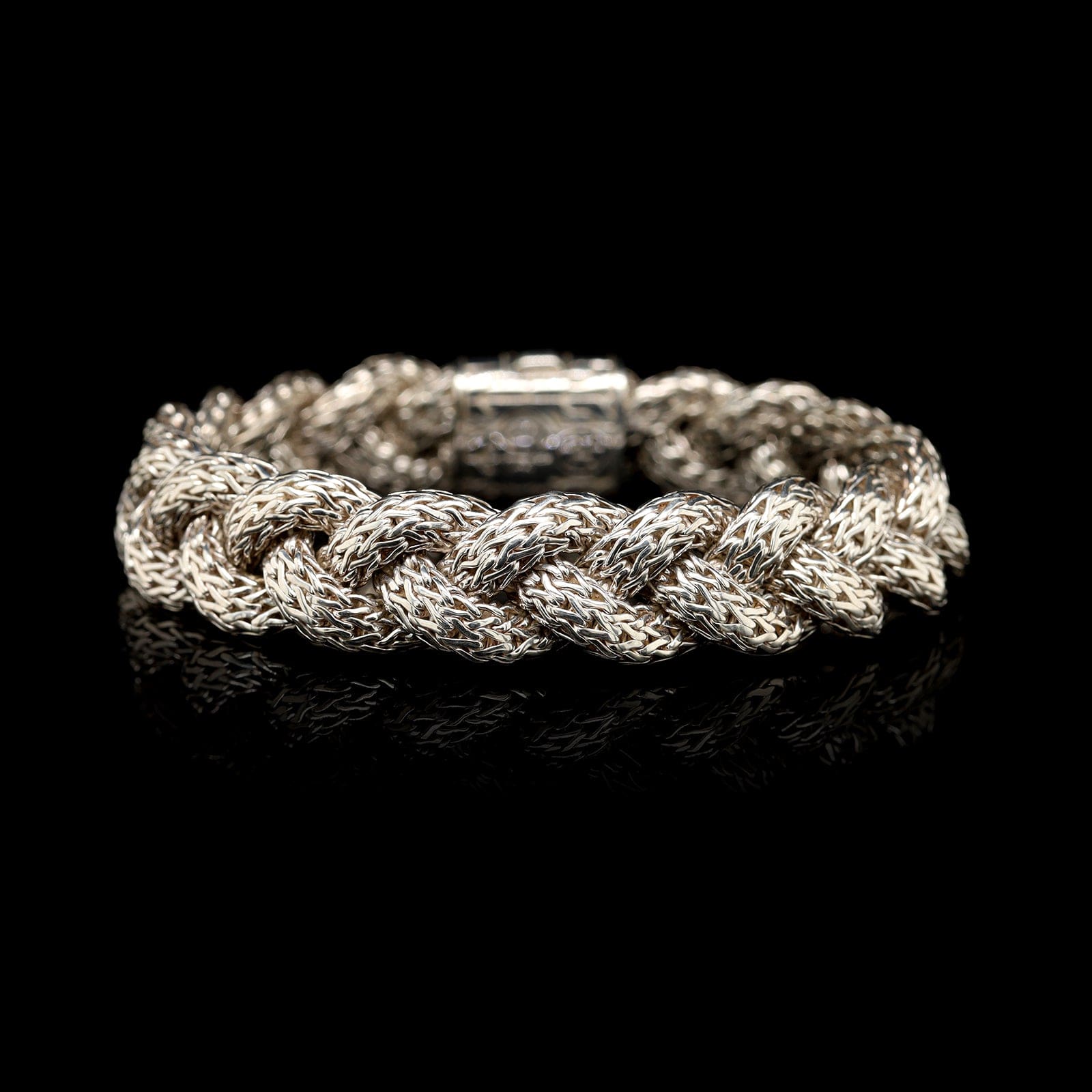 John Hardy Sterling Silver Estate Braided Chain Bracelet