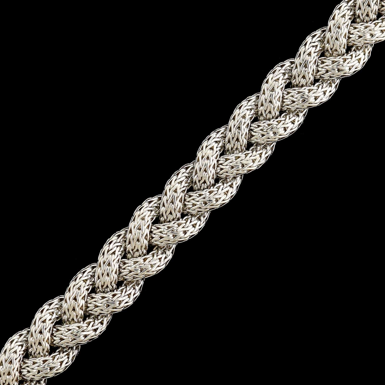 John Hardy Sterling Silver Estate Braided Chain Bracelet