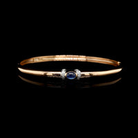 18K Rose Gold Estate Sapphire and Diamond Bangle Bracelet