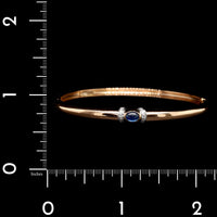 18K Rose Gold Estate Sapphire and Diamond Bangle Bracelet