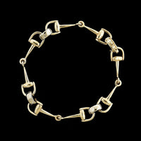 14K Two-tone Gold Estate Horse Bit Link Bracelet