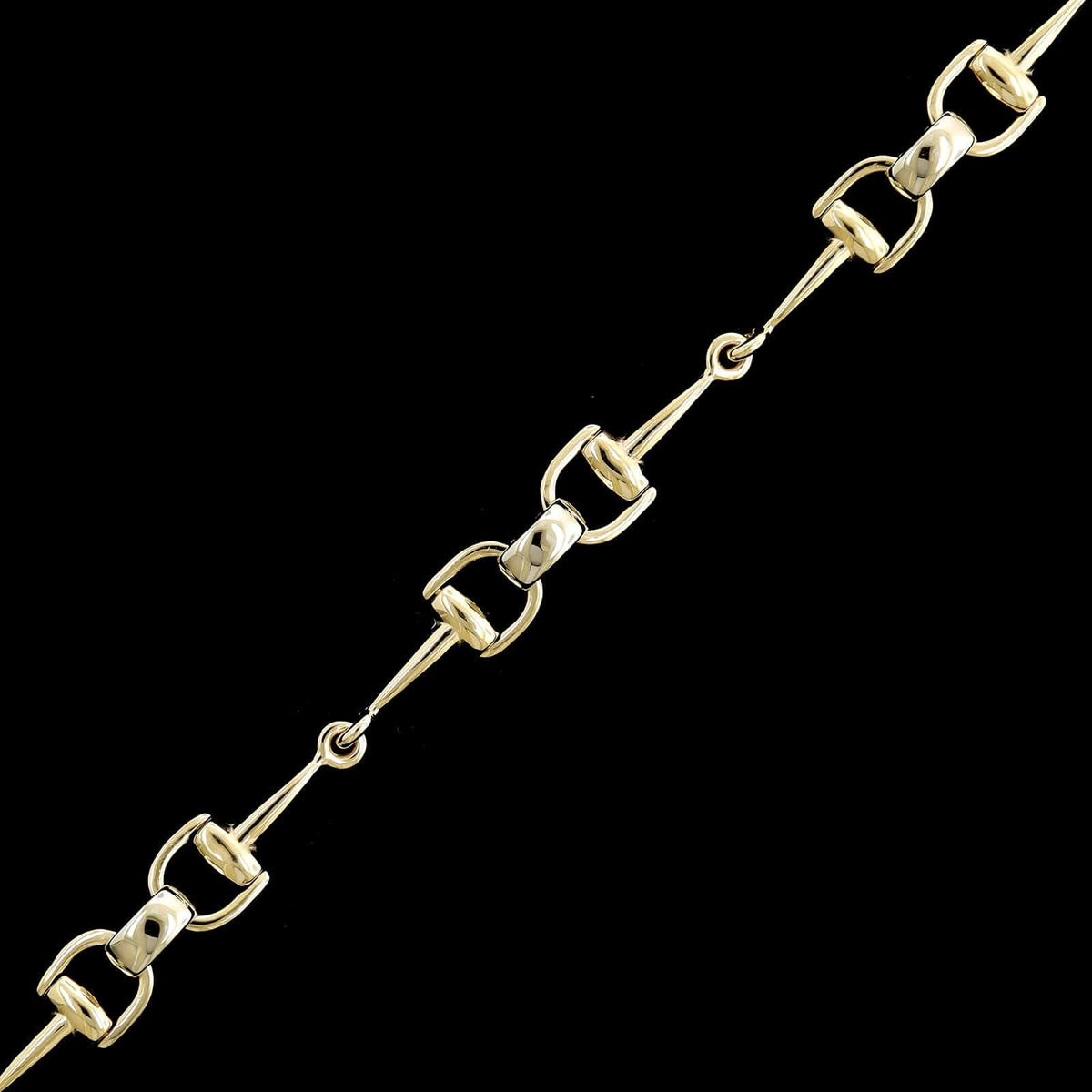 14K Two-tone Gold Estate Horse Bit Link Bracelet
