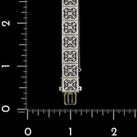 Vintage 14K White Gold Estate Filigree Onyx and Diamond Bracelet