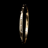 18K Yellow Gold Estate Diamond Bangle
