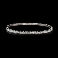 18K White Gold Estate Diamond Bangle