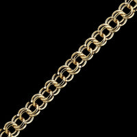 14K Yellow Gold Estate Double Link Charm Bracelet