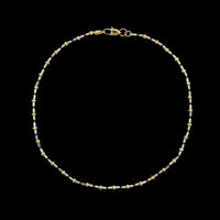 14K Two-tone Gold Estate Beaded Anklet