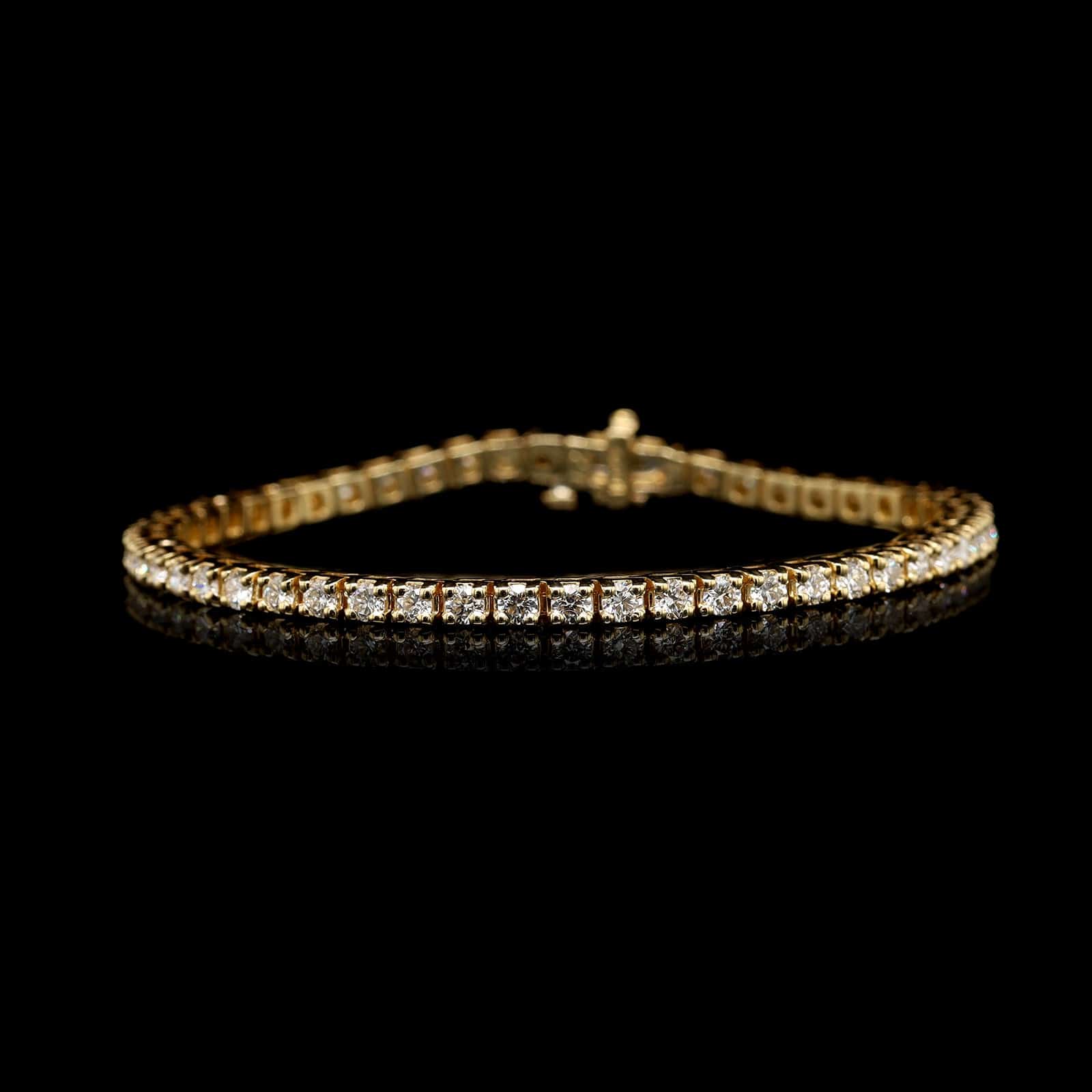 18K Yellow Gold Estate Diamond Tennis Bracelet