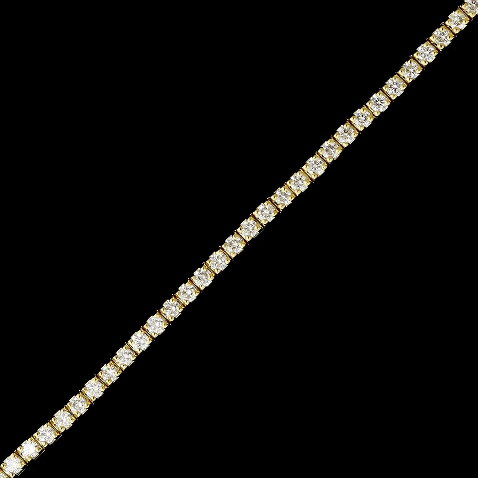 18K Yellow Gold Estate Diamond Tennis Bracelet