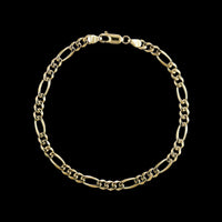 14K Yellow Gold Estate Figaro Link Bracelet