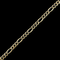 14K Yellow Gold Estate Figaro Link Bracelet