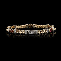 14K Two-tone Gold Estate Pink Tourmaline and Diamond Bracelet