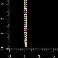 14K Two-tone Gold Estate Pink Tourmaline and Diamond Bracelet