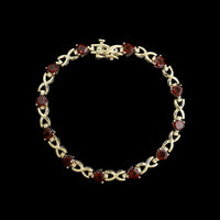 14K Yellow Gold Estate Garnet Bracelet