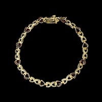 14K Yellow Gold Estate Garnet Bracelet