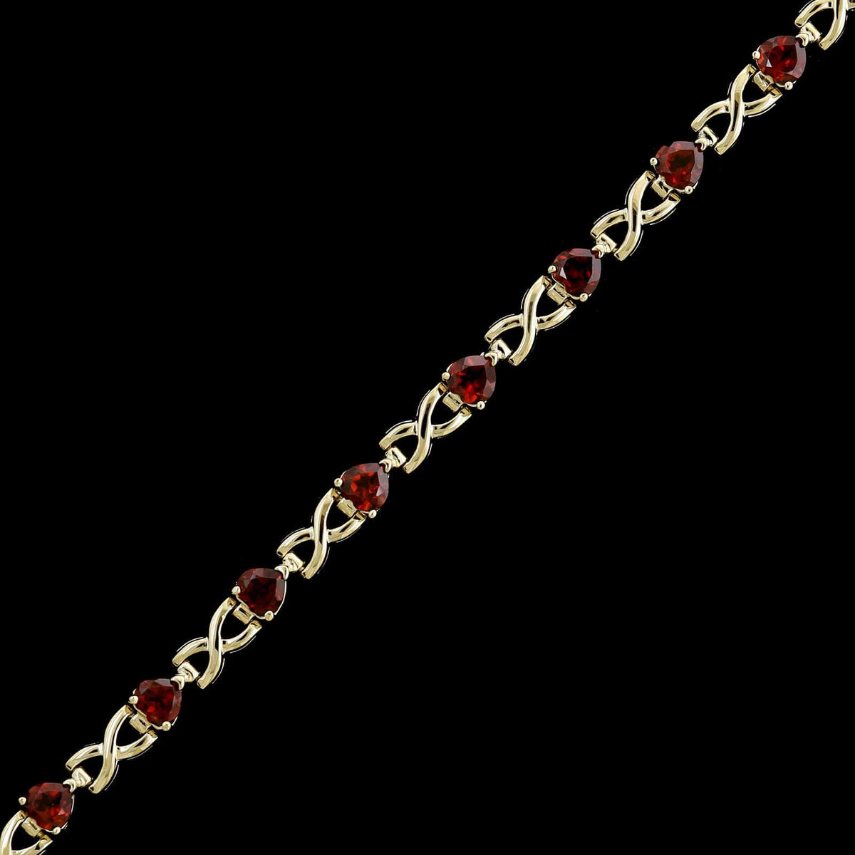 14K Yellow Gold Estate Garnet Bracelet