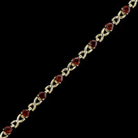 14K Yellow Gold Estate Garnet Bracelet