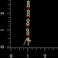 14K Yellow Gold Estate Garnet Bracelet