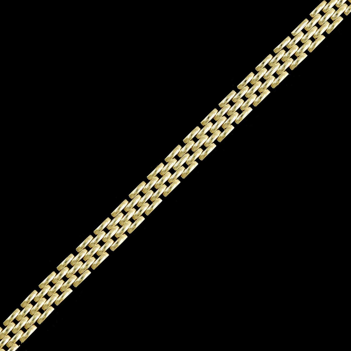 14K Yellow Gold Estate Five Row Panther Link Bracelet