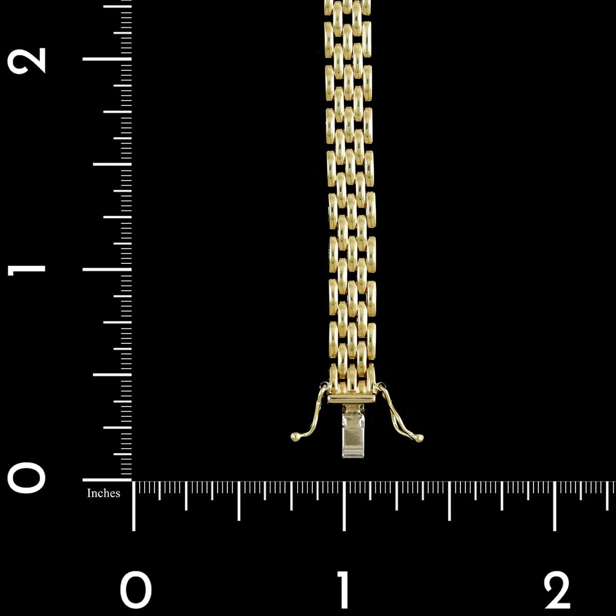 14K Yellow Gold Estate Five Row Panther Link Bracelet
