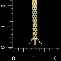 14K Yellow Gold Estate Five Row Panther Link Bracelet