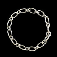 Tiffany & Co. Sterling Silver Estate Oval Clasping Link Charm Bracelet