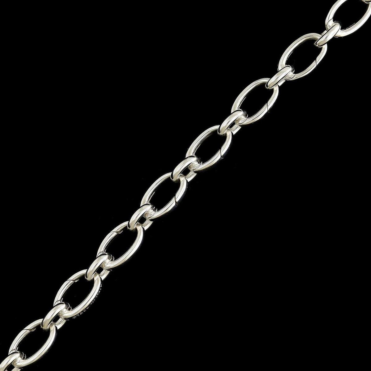 Tiffany & Co. Sterling Silver Estate Oval Clasping Link Charm Bracelet