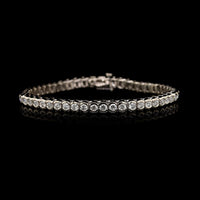 14K White Gold Estate Diamond Tennis Bracelet
