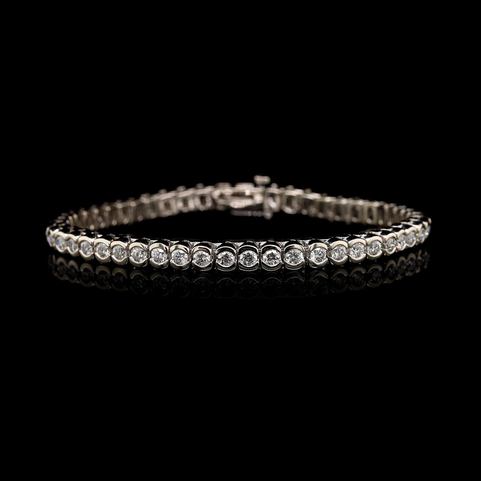 14K White Gold Estate Diamond Tennis Bracelet