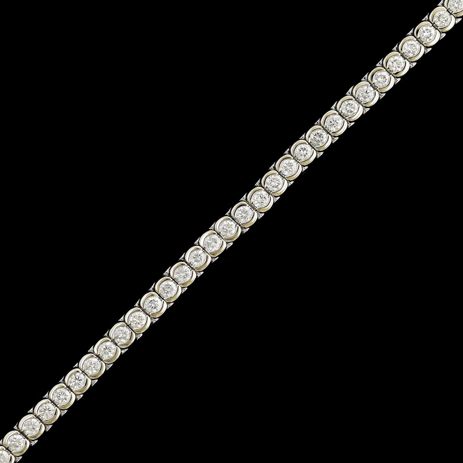 14K White Gold Estate Diamond Tennis Bracelet