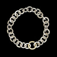 Tiffany & Co. Sterling Silver and 18K Yellow Gold Estate Circle Link Bracelet