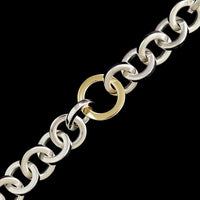 Tiffany & Co. Sterling Silver and 18K Yellow Gold Estate Circle Link Bracelet