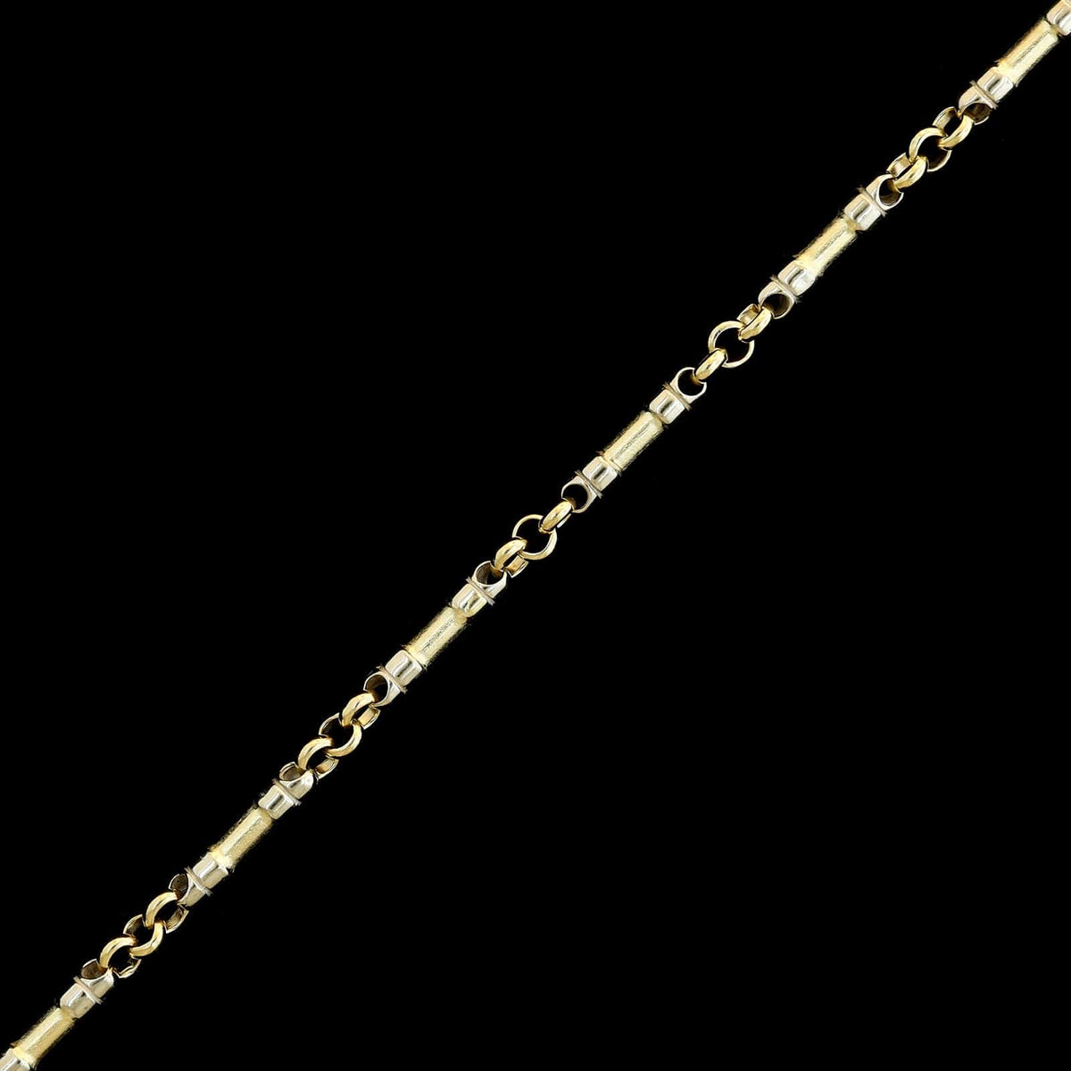 14K Two-tone Gold Estate Bar Link Bracelet