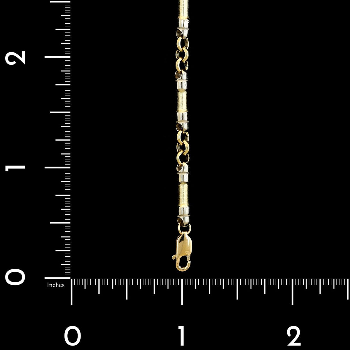 14K Two-tone Gold Estate Bar Link Bracelet