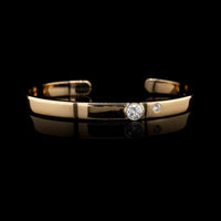 14K Yellow Gold Estate Diamond Cuff Bracelet
