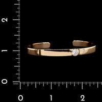 14K Yellow Gold Estate Diamond Cuff Bracelet