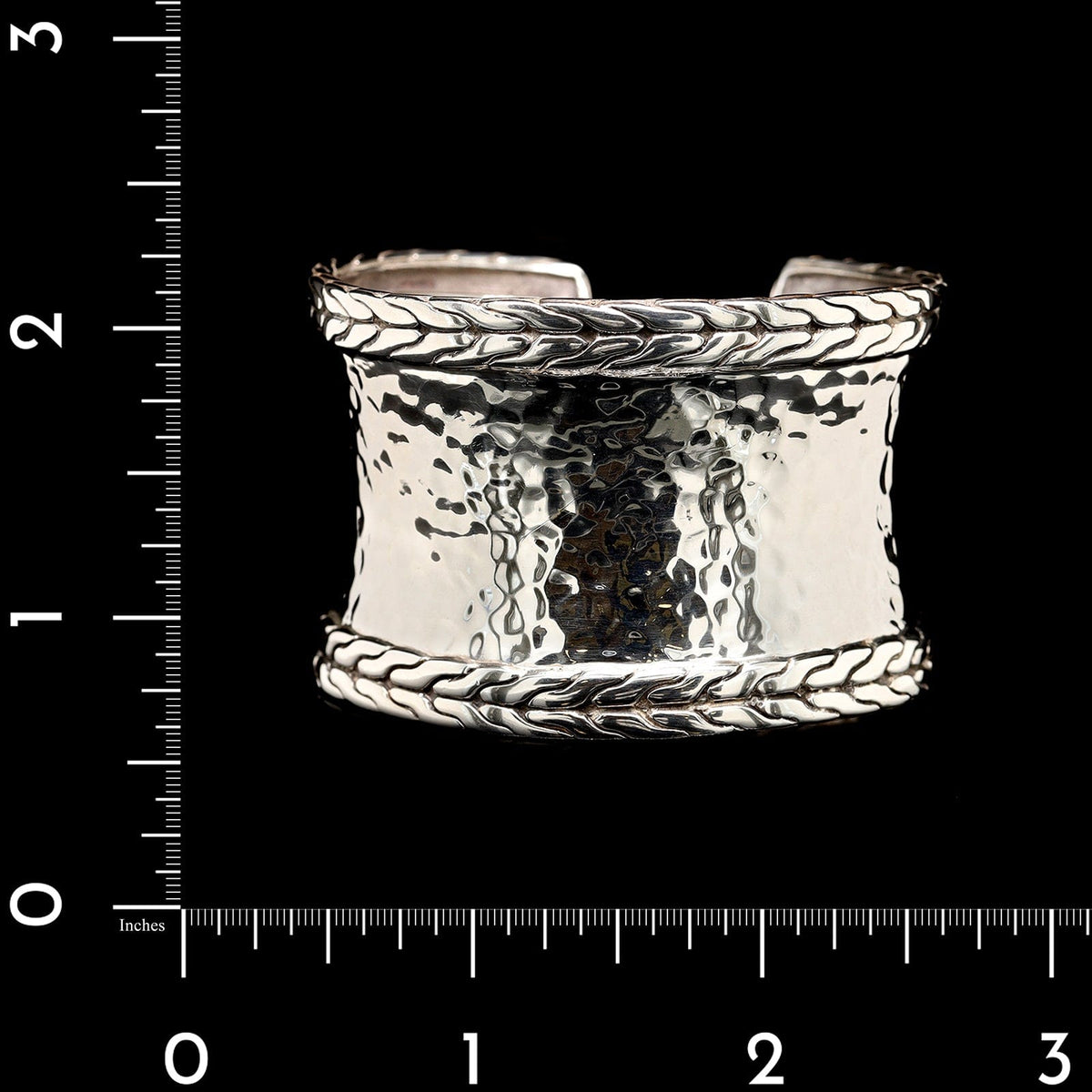 John Hardy Sterling Silver Estate Palu Hammered Cuff Bracelet
