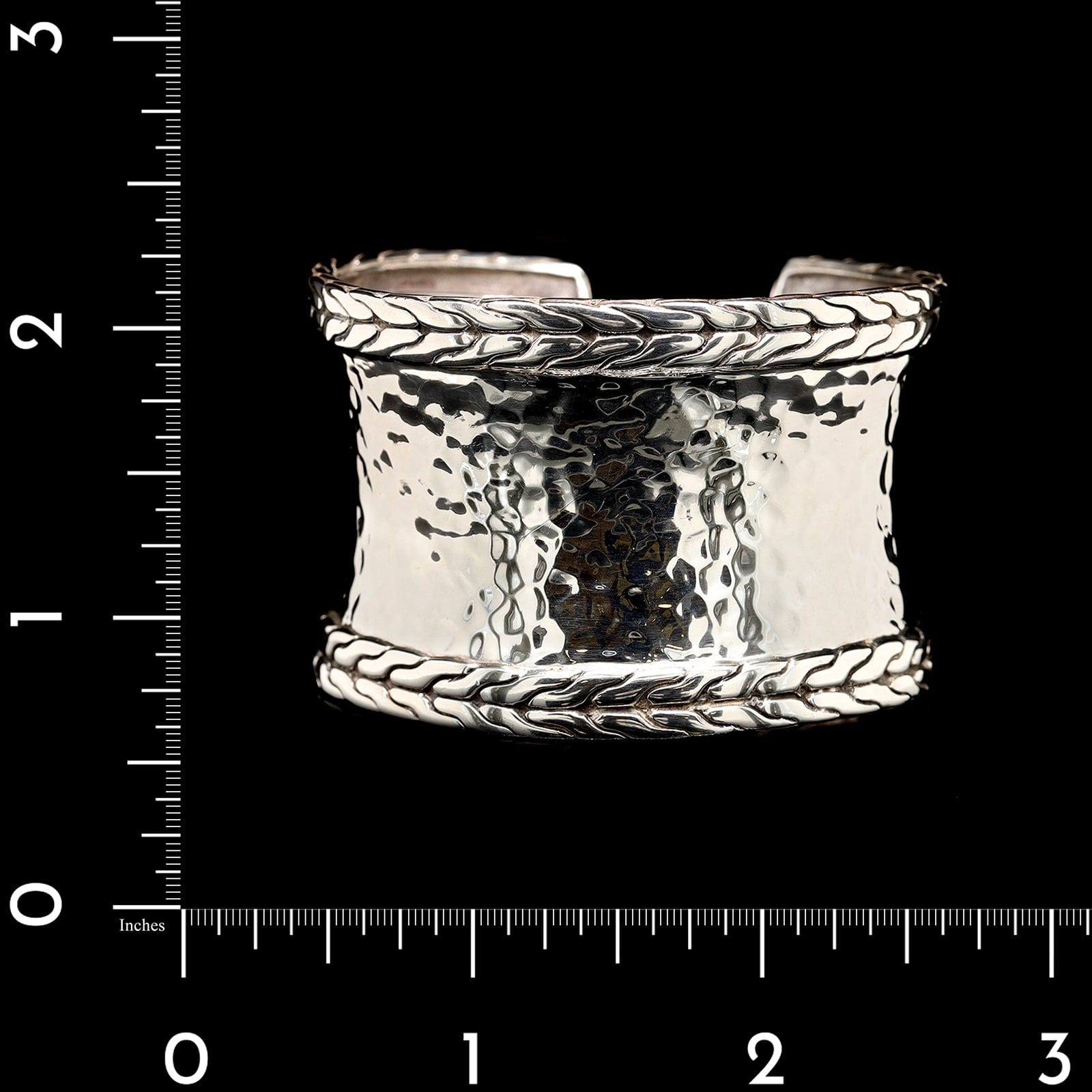 John Hardy Sterling Silver Estate Palu Hammered Cuff Bracelet
