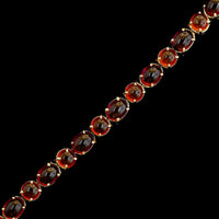 14K Yellow Gold Estate Hessonite and Rhodolite Garnet Cabochon Bracelet