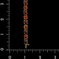 14K Yellow Gold Estate Hessonite and Rhodolite Garnet Cabochon Bracelet