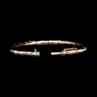 14K Tricolor Gold Estate Hinged Bracelet