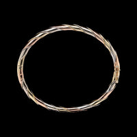 14K Tricolor Gold Estate Hinged Bracelet