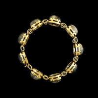 18K Yellow Gold Estate Labradorite Cabochon Bracelet