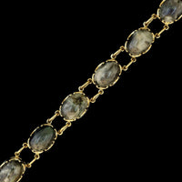 18K Yellow Gold Estate Labradorite Cabochon Bracelet