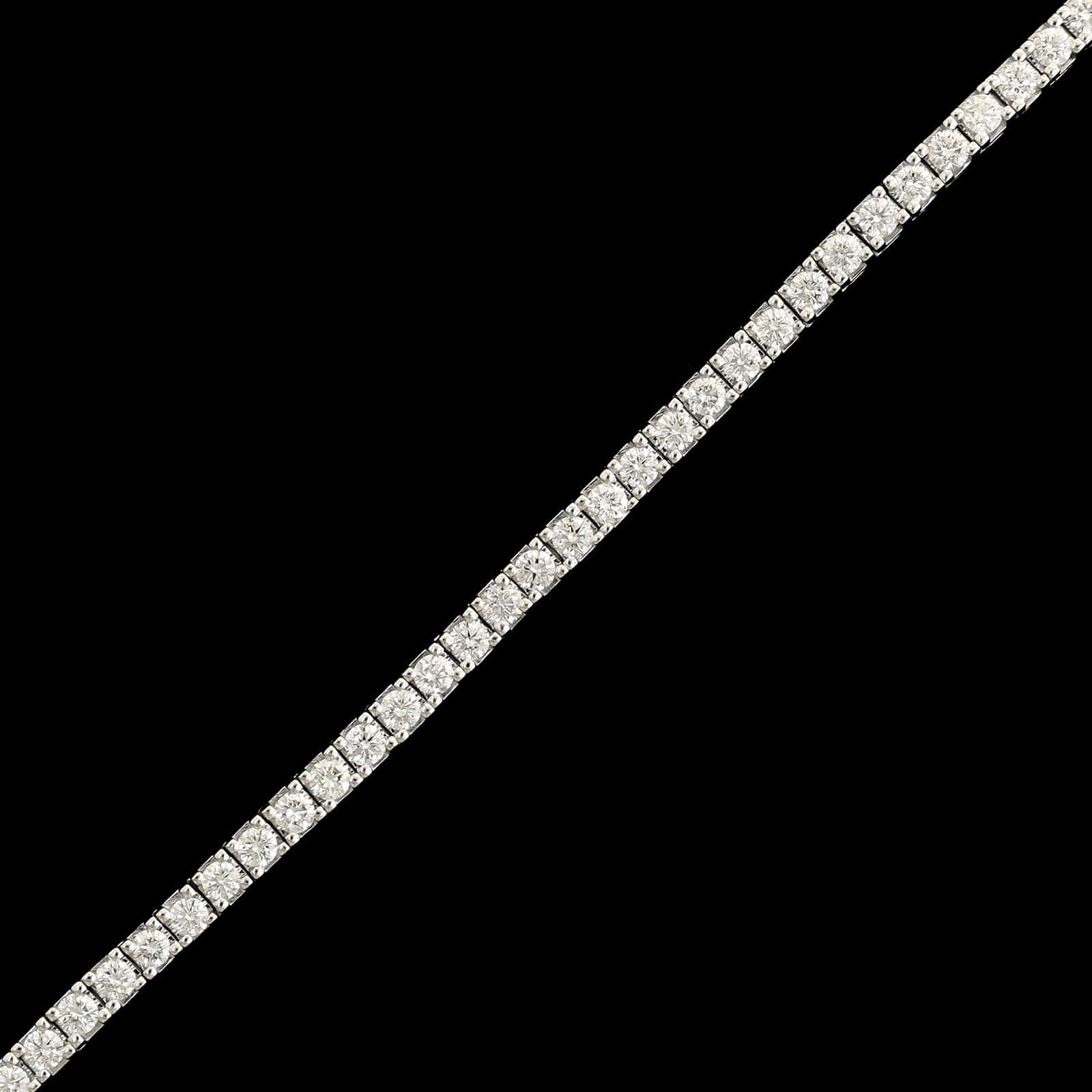 14K White Gold Estate Diamond Tennis Bracelet